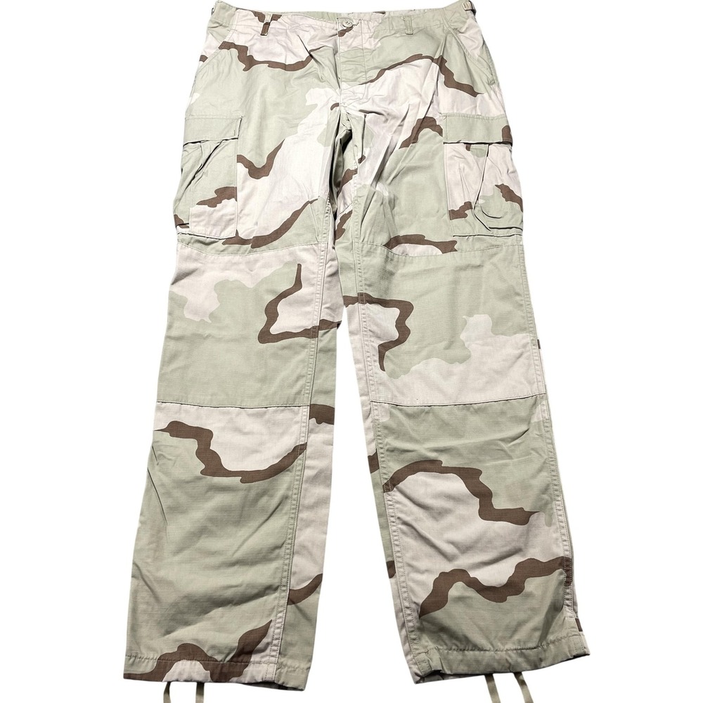 Vintage US Military Trousers Mens Large Long Desert Camo Combat Cargo DCU 90s